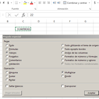 Como colocar una fórmula sobre un valor