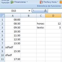 Contar filas con hora y texto