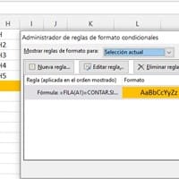 Formato condición para resaltar primera fila vacía