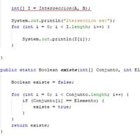 Alguien que me ayude para la búsqueda de intersección de dos conjuntos en java