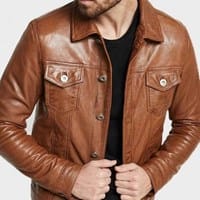 Brown Leather  Jacket Mens