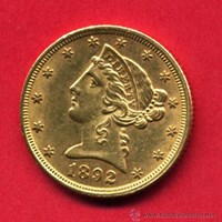 Tengo una moneda de oro de 5 dolares de 1894..cuanto $$$$